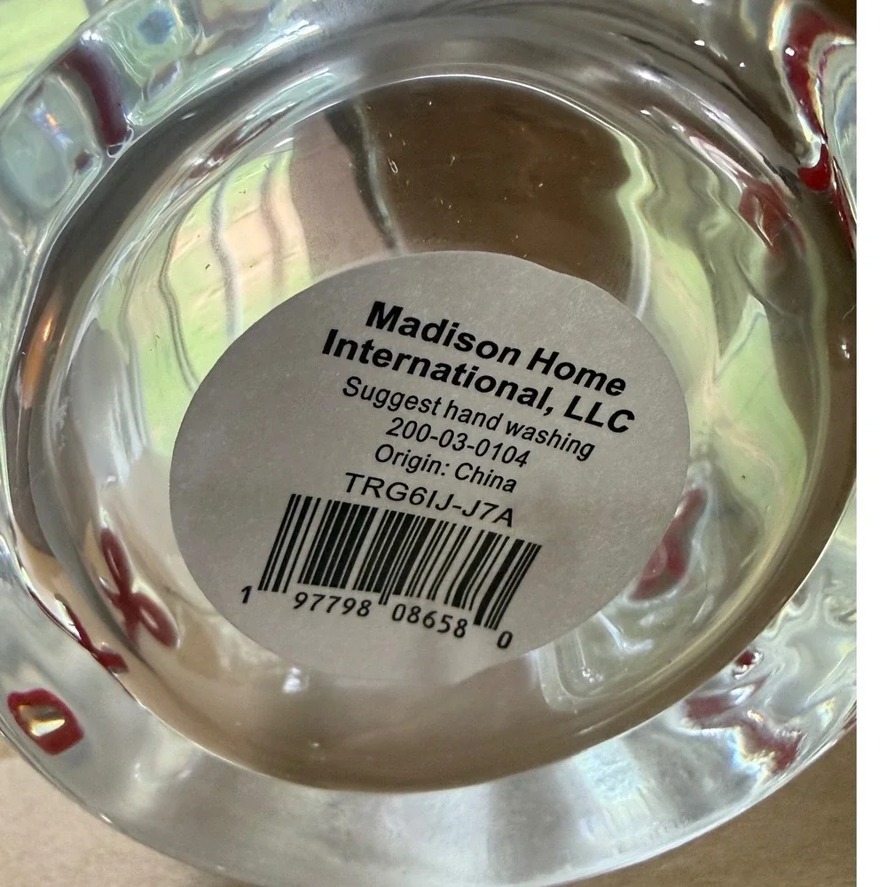 Target Madison Home 16 FI Oz Icon Glass With Red Bows Set Of 6 - Picture 3 of 3